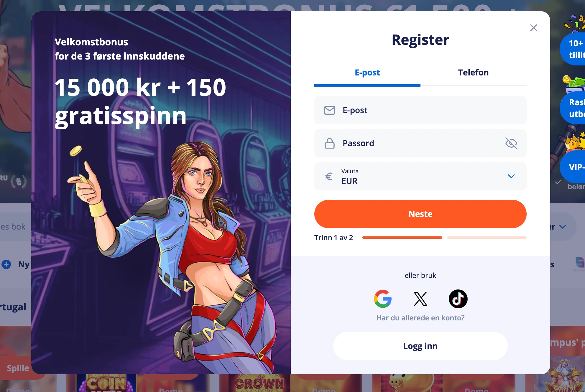 Vulkan Vegas registrering